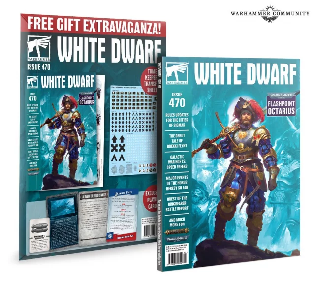 Časopis White Dwarf 2021/11 (Issue 470) + transfer sheet + karty