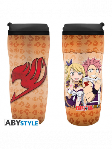 Cestovný hrnček Fairy Tail - Lucy, Natsu & Emblem