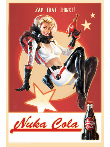 Fallout 4: Nuka Cola Pin-Up plechová ceduľa