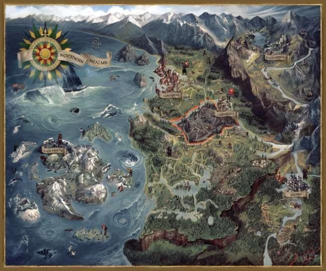 Puzzle Zaklínač - Mapa severných kráľovstiev
