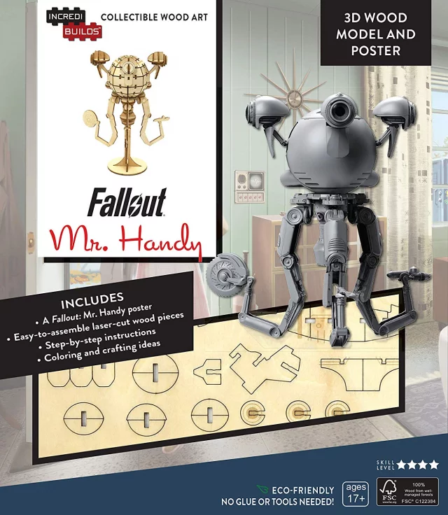Stavebnica Fallout - Mr. Handy (drevená)