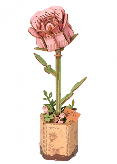 Stavebnica - Pink Rose (drevená)