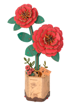 Stavebnica - Red Camellia (drevená)