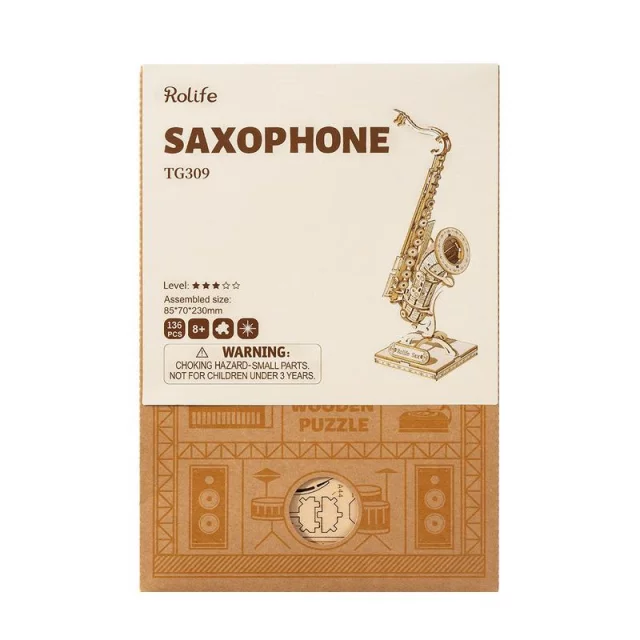 Stavebnica - Saxofon (drevená)