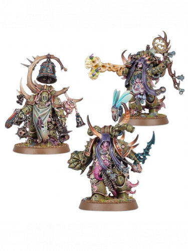 W40k: Death Guard - Malignant Plaguecaster, Noxious Blightbringer & Plague Marine Champion (3 figúrky)