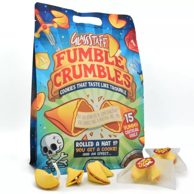 Sušienky Fumble Crumbles - Critical Fail Cookies - fortune cookies