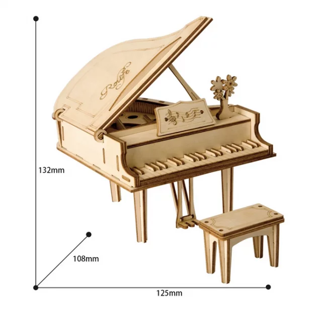 Stavebnica - Krídlový klavír (drevená)