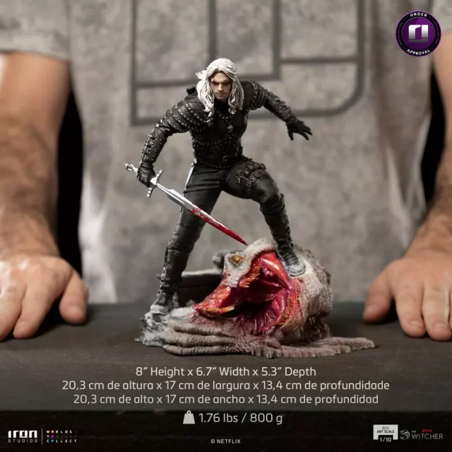 Soška Zaklínač - Geralt of Rivia BDS Art Scale Statue 1/10 20 cm (Netflix, Iron Studios)