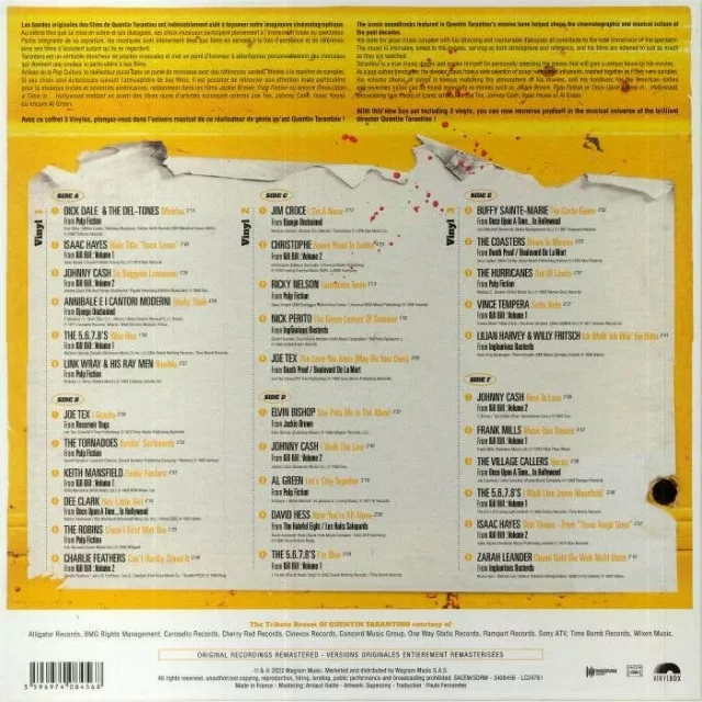 Oficiálny soundtrack The Music Tribute Boxset Of Quentin Tarantino na 3x LP