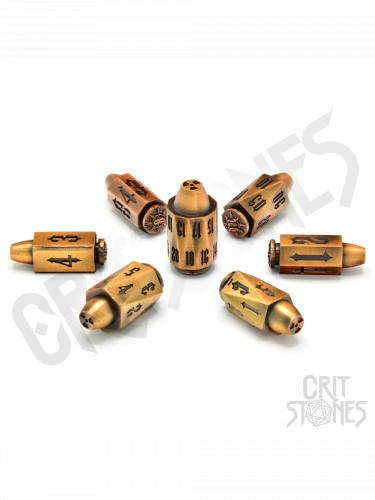 Kocky Ballistic Brass Metal - RPG Dice Set (7 ks)