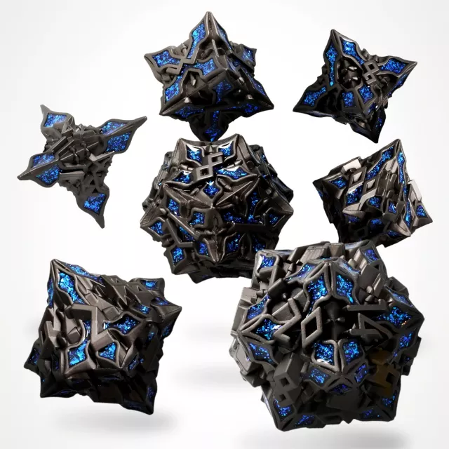 Kocky Obsidian Alloy Metal - RPG Dice Set (7 ks)