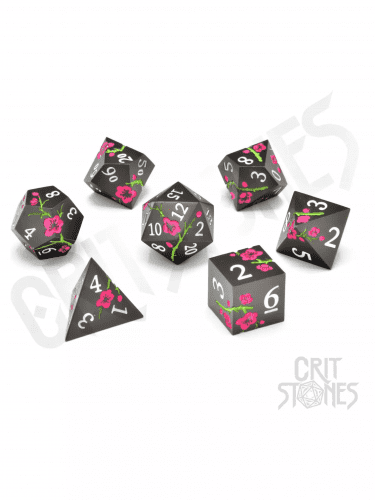 Kocky Nighttime Blossom Metal - RPG Dice Set (7 ks)