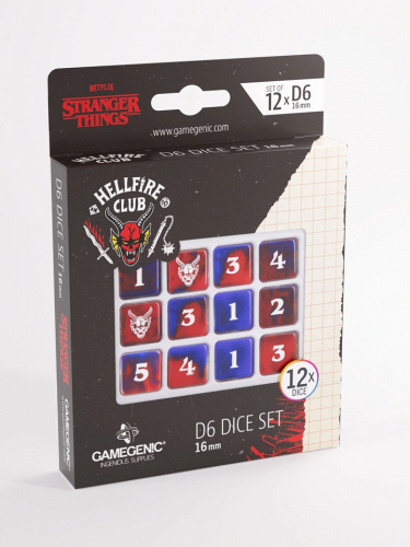 Kocky Stranger Things - Hellfire Club 16mm D6 Dice Set