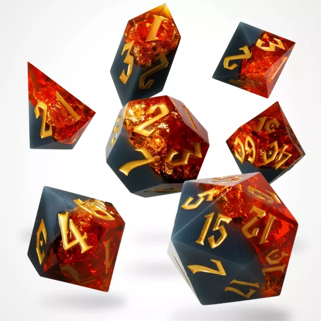 Kocky Volcanic Amber Resin - RPG Dice Set (7 ks)