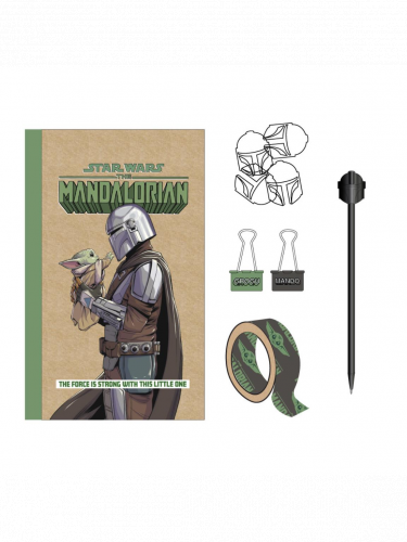 Darčekový set Star Wars: The Mandalorian - Mando (zápisník, kancelárske potreby)