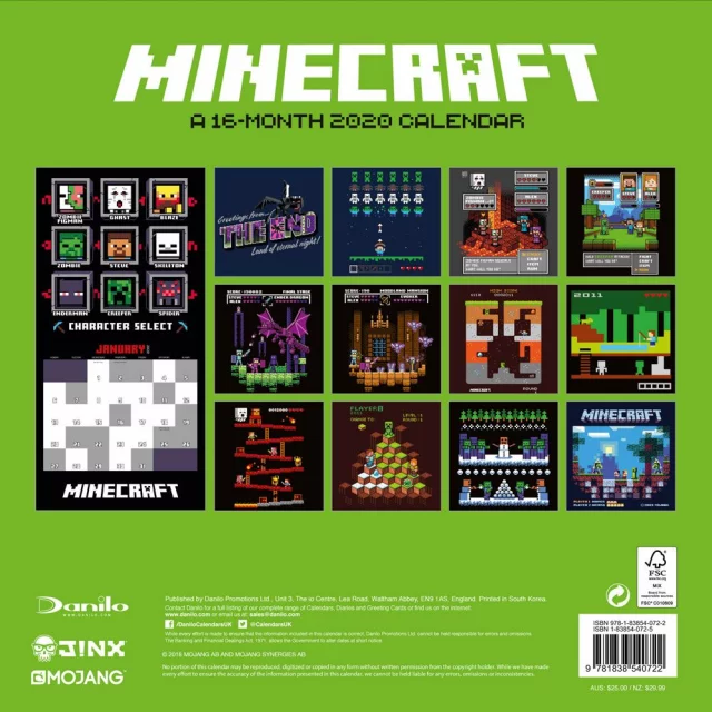 Kalendár Minecraft 2020