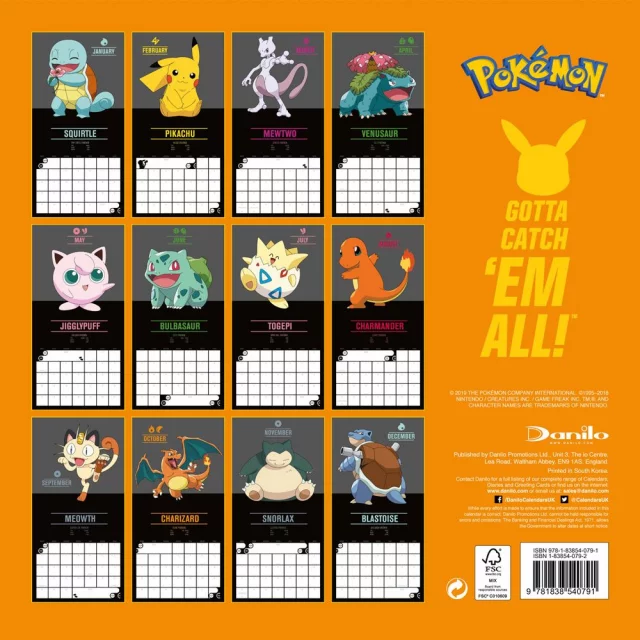 Kalendár Pokémon 2020