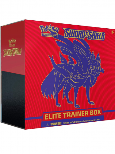 Kartová hra Pokémon TCG: Sword and Shield - Elite Trainer Box (Zacian - červený box)