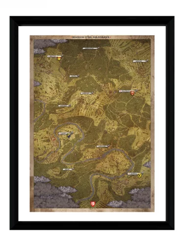 Zarámovaný plagát Xzone Originals - Kingdom Come: Deliverance - Mapa (ver. 2)