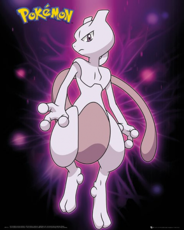 Plagát mini Pokémon - Mewtwo Neon