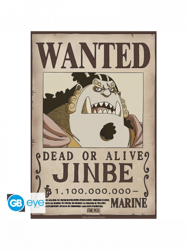 Plagát One Piece - Wanted Jinbe Wano