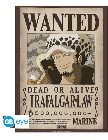 Plagát One Piece - Wanted Trafalgar Law