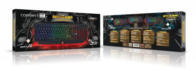Herná klávesnica Connect IT - Battle RNBW (čierno-červená) [česká verzia]
