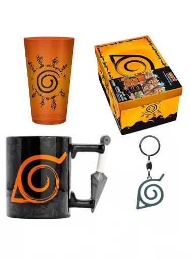 Darčeový set Naruto - Shippuden (pohár, hrnček, kľúčenka)