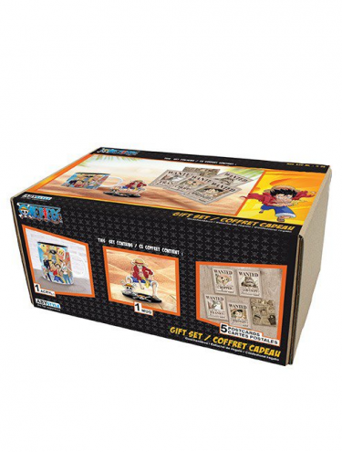 Darčekový set One Piece - Luffy (hrnček, akrylová figúrka, pohľadnice)