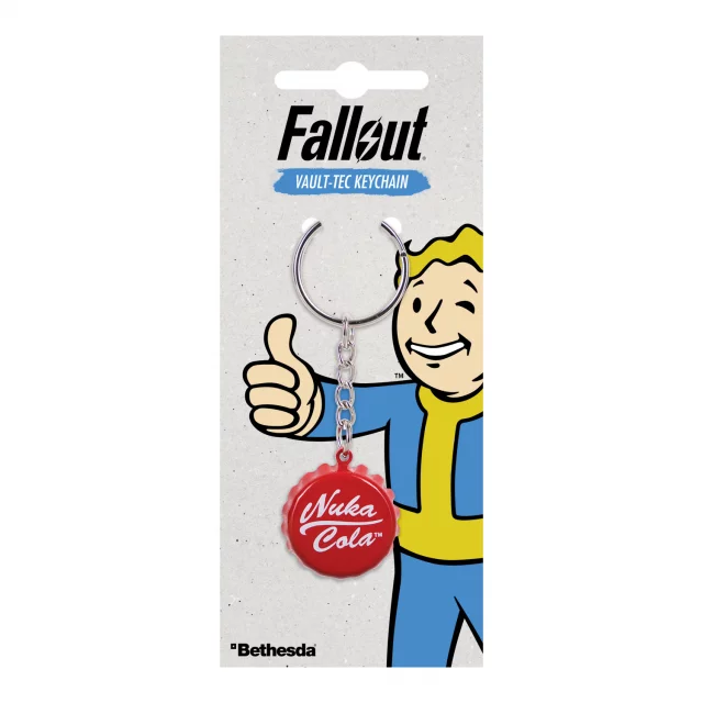 Kľúčenka Fallout 4 - Zátka od Nuka Coly (červená)