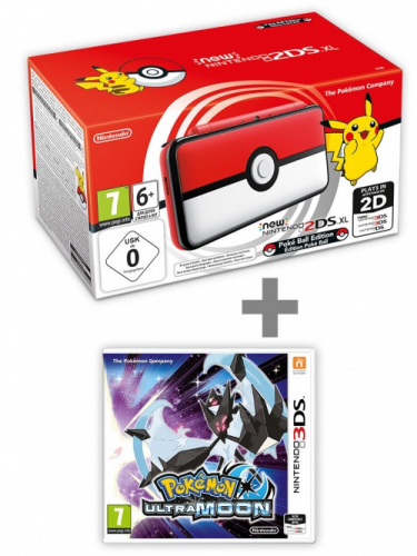 Konzola New Nintendo 2DS XL Poké Ball Edition + Pokémon Ultra Moon (3DS)