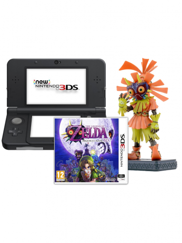 Konzola New Nintendo 3DS (čierna) + Zelda + figúrka (WII)