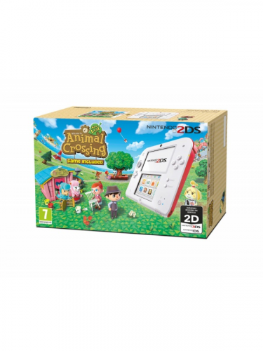 Konzola Nintendo 2DS (bielo-červená) + Animal Crossing (WII)