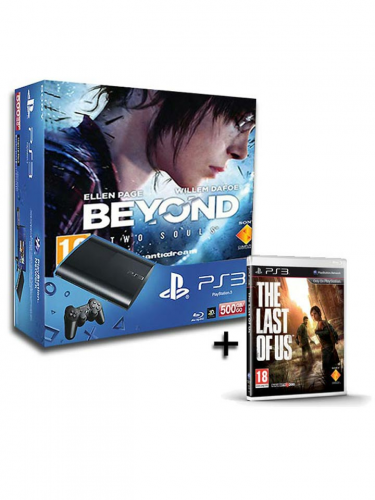 Konzola Sony PlayStation 3 Super Slim (500GB) + Beyond: Two Souls CZ + The Last of Us CZ (PS3)