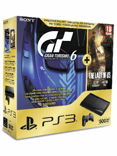 Konzola Sony PlayStation 3 Super Slim (500GB) + Gran Turismo 6 + The Last of Us (PS3)