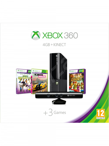 XBOX 360 Slim Stingray - herná konzola (4GB) + pohybový senzor Kinect + Kinect Adventures + Kinect Sports + Forza Horizon CZ + 1 mesiac LIVE GOLD (X360)