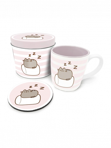 Darčekový set Pusheen - Pusheen plechovka (hrnček, podtácok)