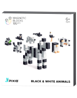 Magnetická stavebnica PIXIO - Black and White Animals (Story Series)