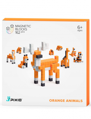 Magnetická stavebnica PIXIO - Orange Animals (Story Series)