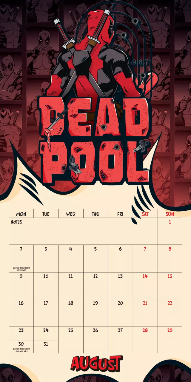 Kalendár Deadpool 2027 - Marvel