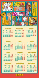 Kalendár Disney Classics - Family Organiser 2027 (+ samolepky) - Disney rozprávky