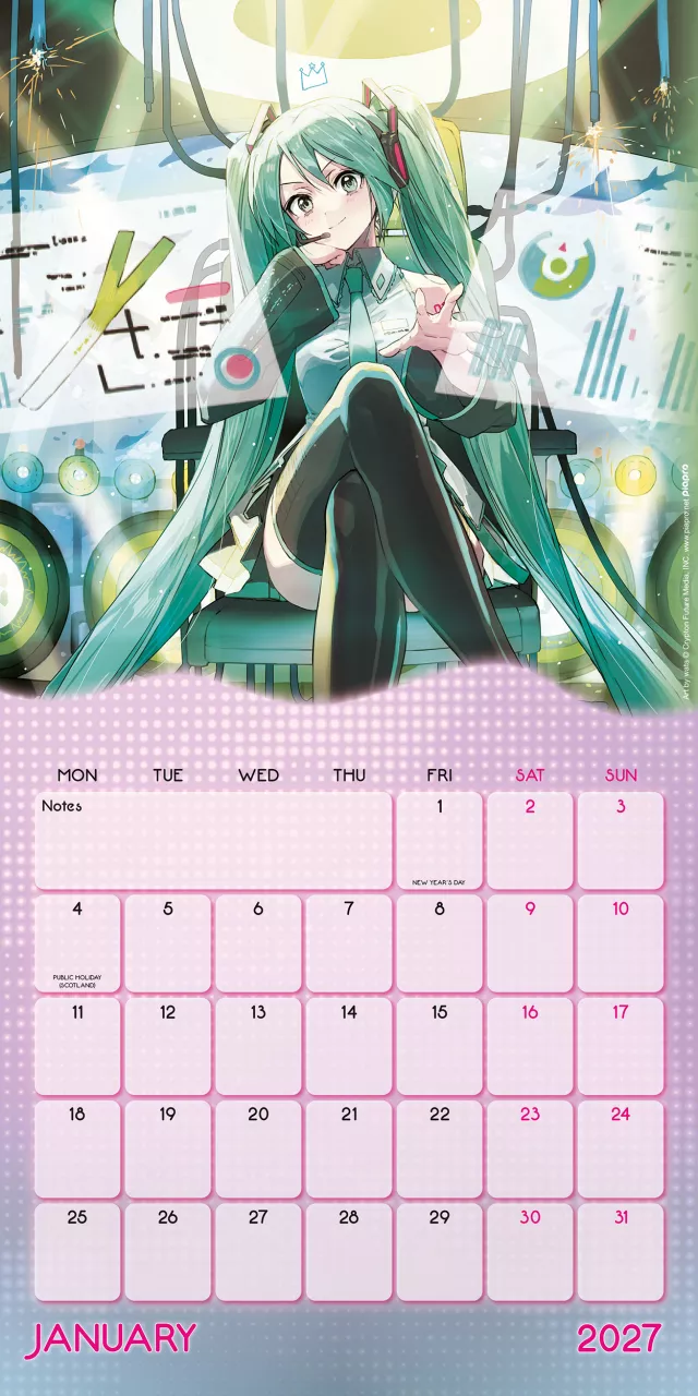 Kalendár Hatsune Miku 2027 - Anime