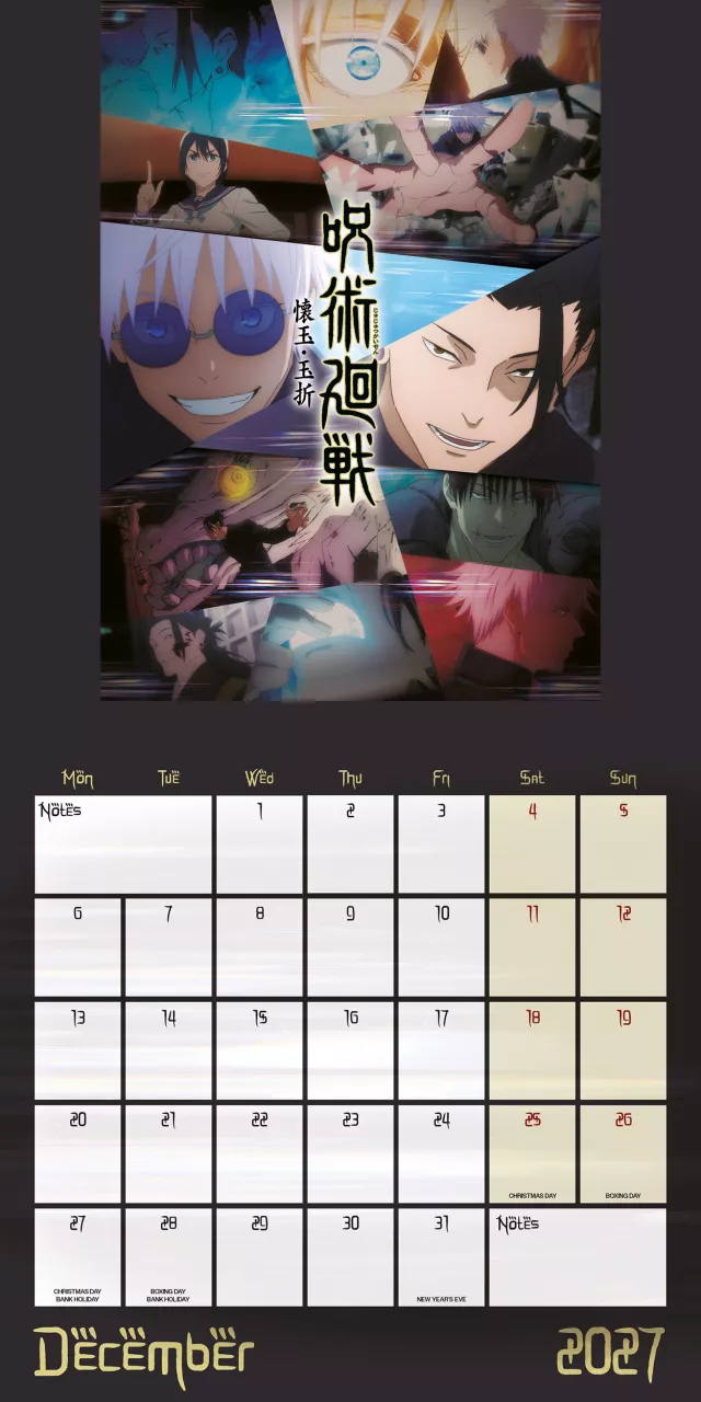 Kalendár Jujutsu Kaisen 2027 - Japonské