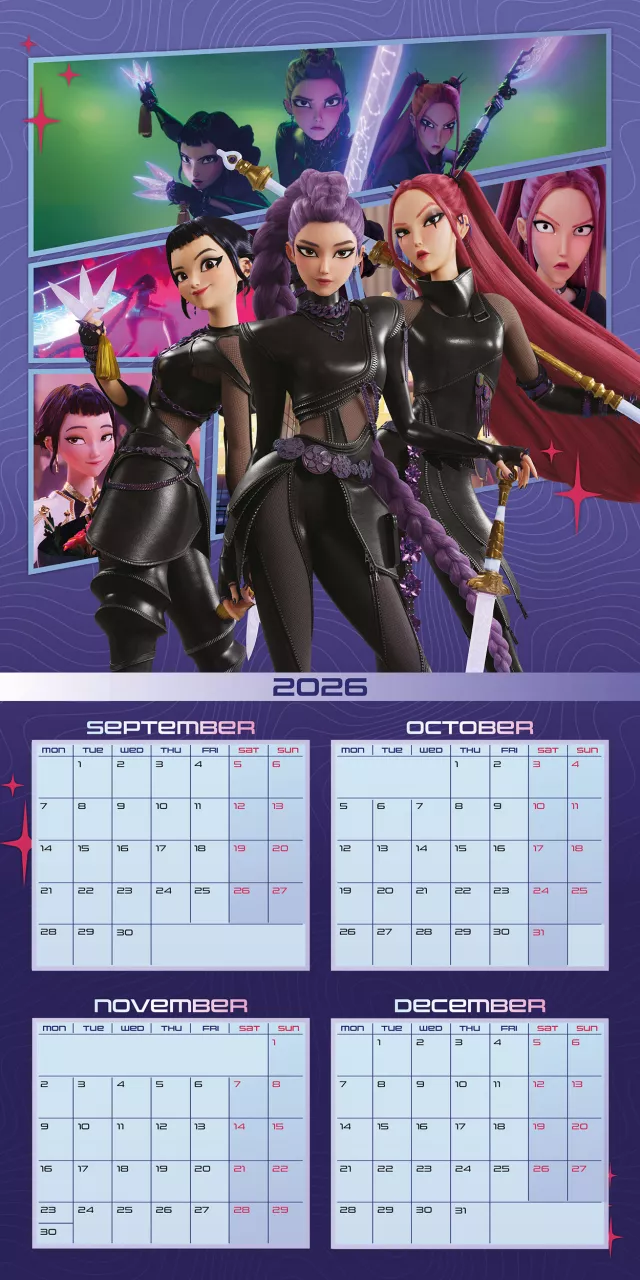 Kalendár KPop Demon Hunters 2027 (16 mesiacov)