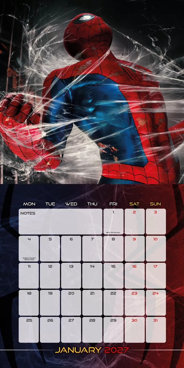 Kalendár Spider-Man: Brand New Day 2027 - Marvel