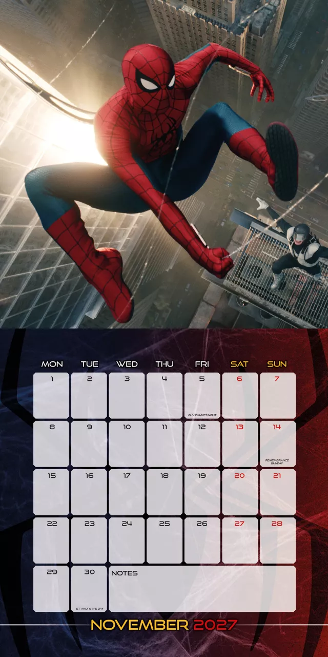 Kalendár Spider-Man: Brand New Day 2027 - Marvel