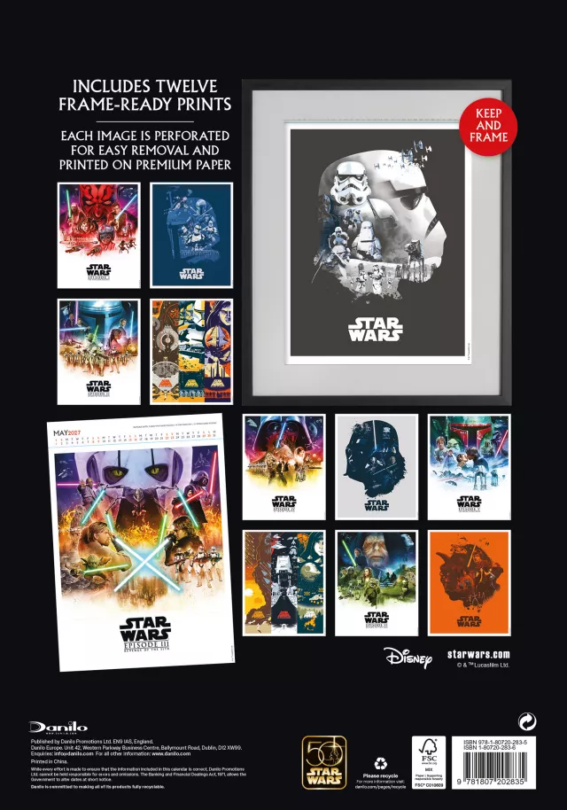 Kalendár Star Wars Classic Deluxe 2027 (A3)