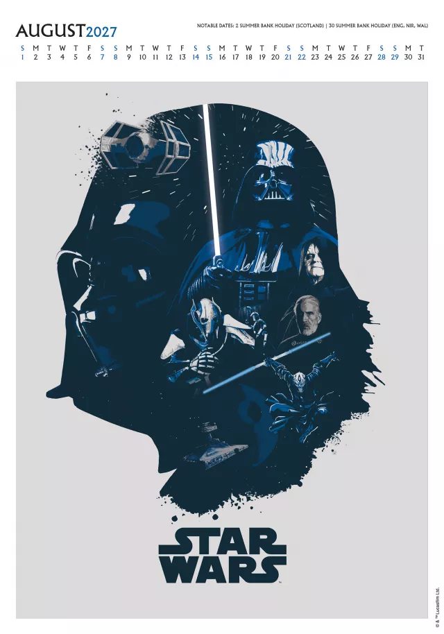 Kalendár Star Wars Classic Deluxe 2027 (A3)