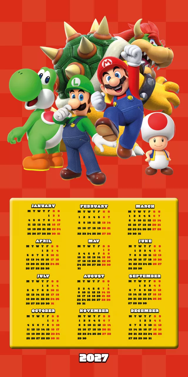 Kalendár Super Mario 2027