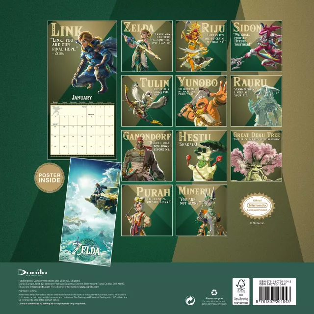 Kalendár The Legend of Zelda: Tears of the Kingdom 2027